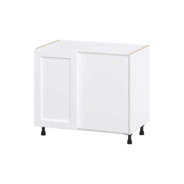 Dahlia Bright White Shaker Assembled Premium Right Pullout Blind Base Kitchen Cabinet (39 in.W x 34.5 in.H x 24 in.D)