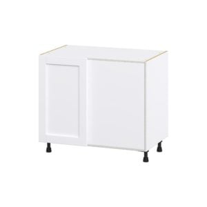 Dahlia Bright White Shaker Assembled Magick Corner Blind Base Kitchen Cabinet (39 in. W x 34.5 in.H x 24 in. D)