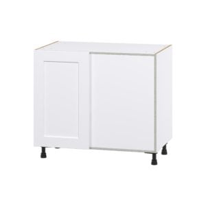 Jasmine Painted Warm White Shaker Assembled Premium Right Pullout Blind Base Kitchen Cabinet (39 in.W x 34.5 in.H x 24 in.D)