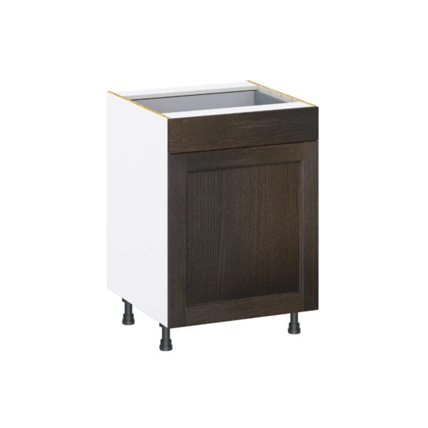 Summerina Chestnut Solid Wood Recessed Assembled Base Cabinet with 1  Door and 1 Drawer (24 in. W x 34.5 in. H x 24 in. D)