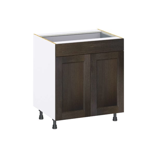 Summerina Chestnut Solid Wood Recessed Assembled Base Cabinet with 2  Doors and a Drawer (30 in. W x 34.5 in. H x 24 in. D)