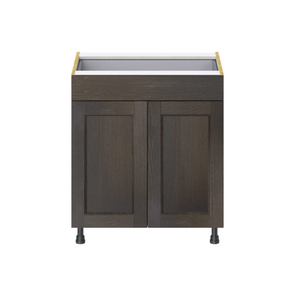 Summerina Chestnut Solid Wood Recessed Assembled Base Cabinet with 2  Doors and a Drawer (30 in. W x 34.5 in. H x 24 in. D)