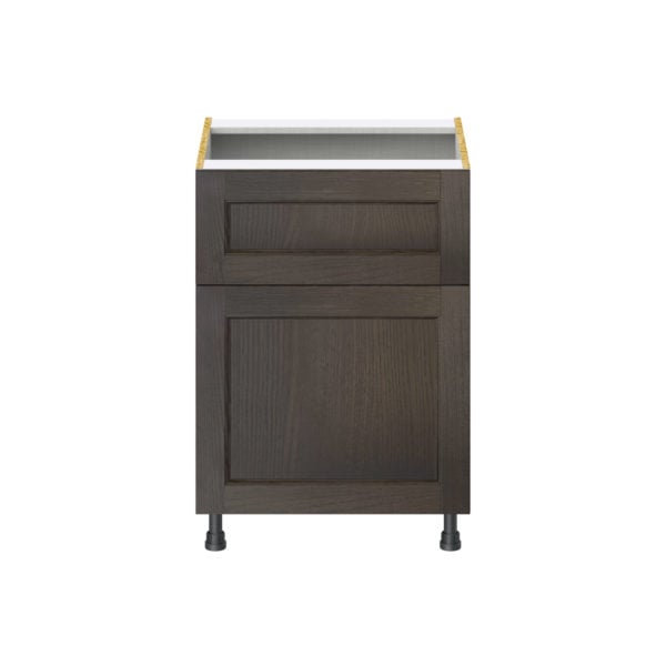 Summerina Chestnut Solid Wood Recessed Assembled Base Cabinet with 1 Door and 10 in. Drawer (24 in. W x 34.5 in. H x 24 in. D)