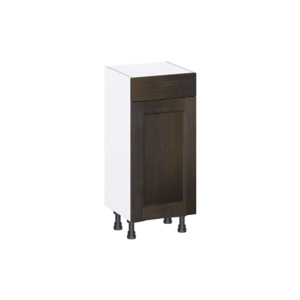 Summerina Chestnut Solid Wood Recessed Assembled Shallow Base Cabinet with 1 Door and 1 Drawer (15 in. W x 34.5 in. H x 14 in. D)