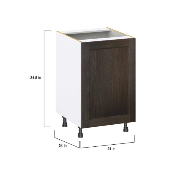 Summerina Chestnut Solid Wood Recessed Assembled Base Cabinet with a Full High Door (21 in. W x 34.5 in. H x 24 in. D)