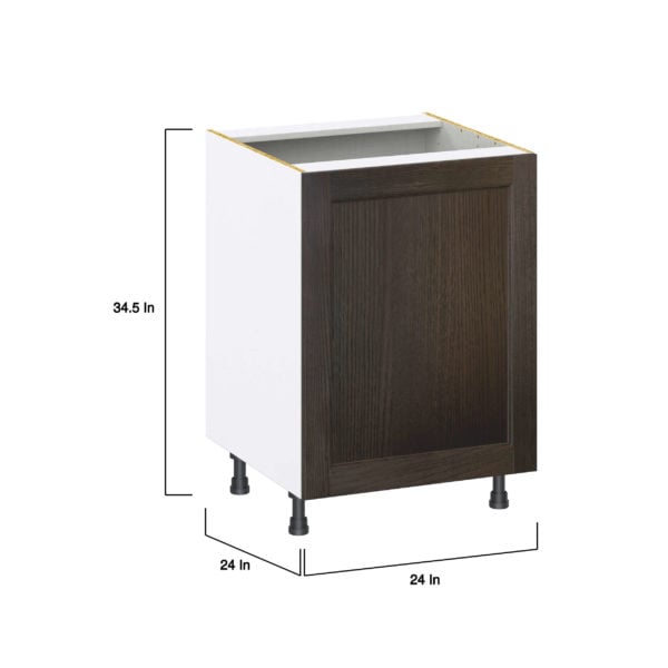 Summerina Chestnut Solid Wood Recessed Assembled Base Cabinet with a Full High Door (24 in. W x 34.5 in. H x 24 in. D)