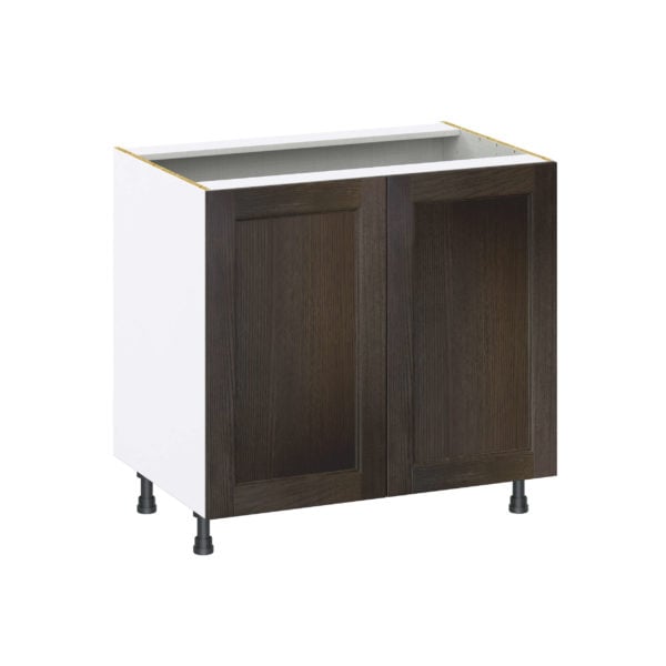 Summerina Chestnut Solid Wood Recessed Assembled Base Cabinet with 2 Full High Doors (36 in. W x 34.5 in. H x 24 in. D)