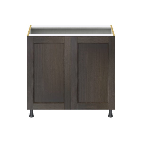 Summerina Chestnut Solid Wood Recessed Assembled Base Cabinet with 2 Full High Doors (36 in. W x 34.5 in. H x 24 in. D)