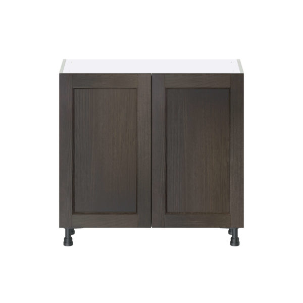 Summerina Chestnut Solid Wood Recessed Assembled Shallow Base Cabinet with 2 Full High Doors (36 in. W x 34.5 in. H x 14 in. D)