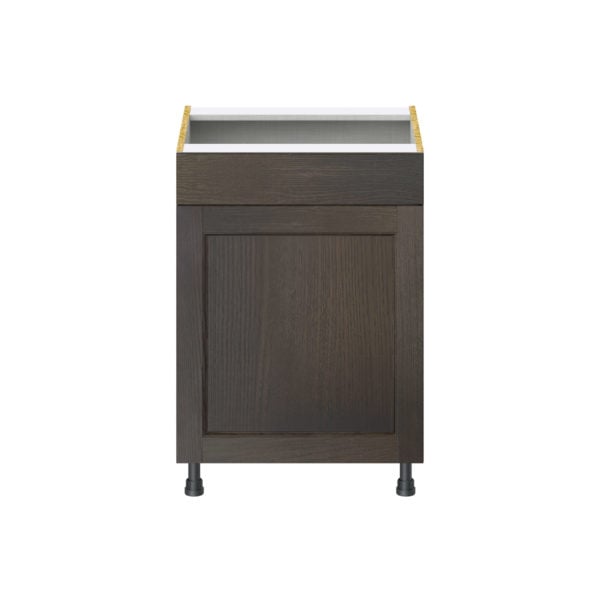 Summerina Chestnut Solid Wood   Shaker Assembled Sink Base Cabinet with 1 Door and 1 False Front (24 in. W x 34.5 in. H x 24 in. D)