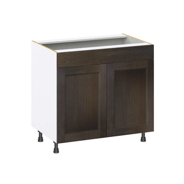 Summerina Chestnut Solid Wood Recessed Assembled Sink Base Cabinet with 2 Doors and 1 False Front (36 in. W x 34.5 in. H x 24 in. D)