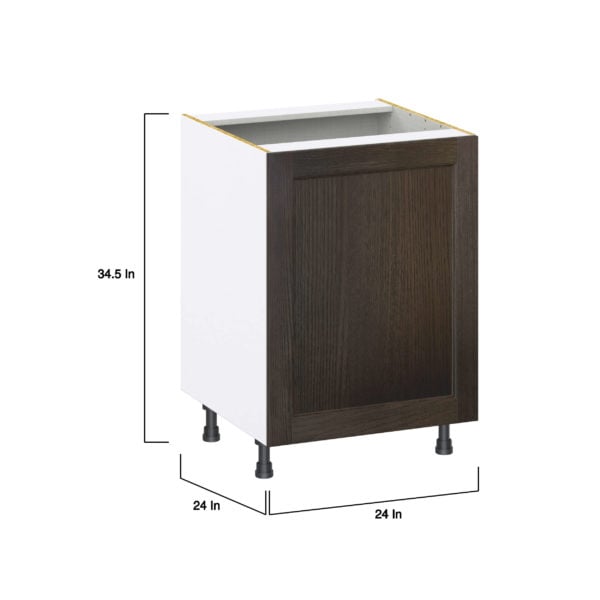 Summerina Chestnut Solid Wood Recessed Assembled Sink Base Cabinet with a Full High Door (24 in. W x 34.5 in. H x 24 in. D)