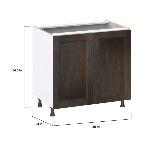 Summerina Chestnut Solid Wood Recessed Assembled Sink Base Cabinet with 2 Full High Doors (36 in. W x 34.5 in. H x 24 in. D)