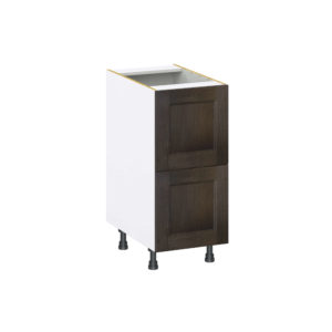 Summerina Chestnut Solid Wood Recessed Assembled Base Cabinet with 2 Drawers (15 in. W x 34.5 in. H x 24 in. D)