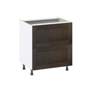 Summerina Chestnut Solid Wood Recessed Assembled Base Cabinet with 2 Drawers (30 in. W x 34.5 in. H x 24 in. D)