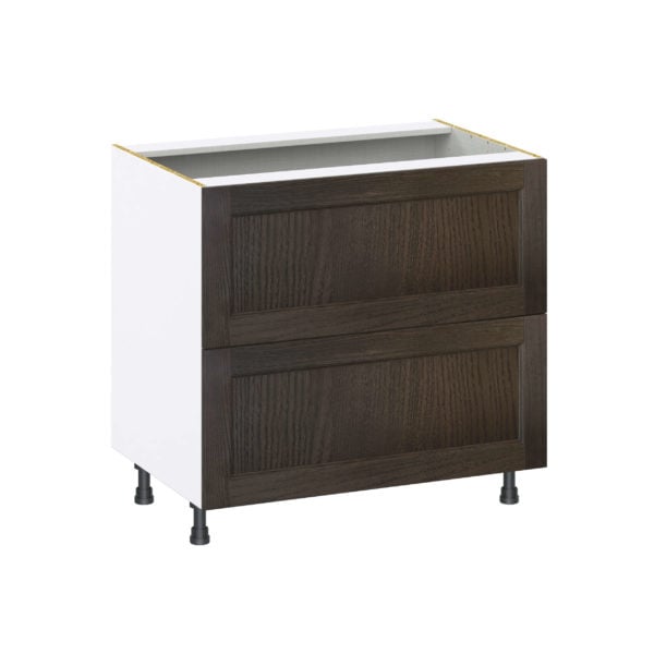 Summerina Chestnut Solid Wood Recessed Assembled Base Cabinet with 2 Drawers (36 in. W x 34.5 in. H x 24 in. D)