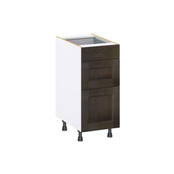 Summerina Chestnut Solid Wood Recessed Assembled Base Cabinet with 3 Drawers (15 in. W x 34.5 in. H x 24 in. D)