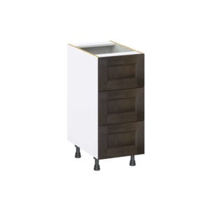 Summerina Chestnut Solid Wood Recessed Assembled Base Cabinet with Three 10 in. Drawers (15 in. W x 34.5 in. H x 24 in. D)