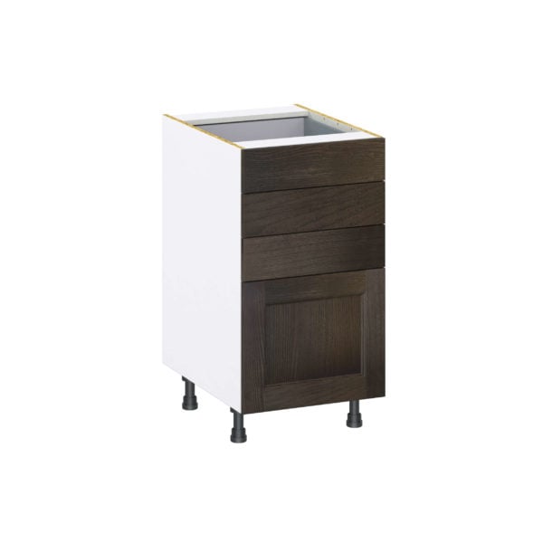 Summerina Chestnut Solid Wood Recessed Assembled Base Cabinet with 4 Drawers (18 in. W x 34.5 in. H x 24 in. D)