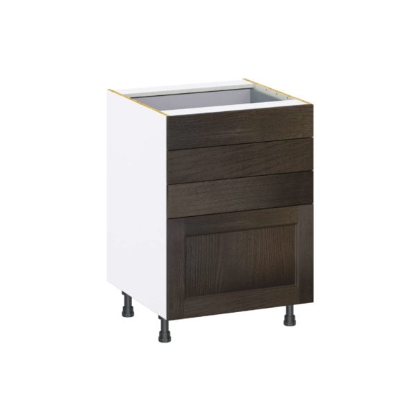 Summerina Chestnut Solid Wood Recessed Assembled Base Cabinet with 4 Drawers (24 in. W x 34.5 in. H x 24 in. D)