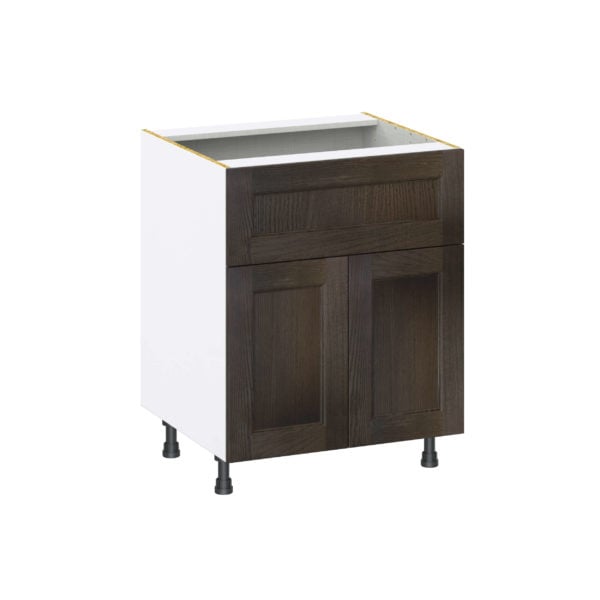 Summerina Chestnut Solid Wood Recessed Assembled Base Cabinet with 2 Doors and a 10 in. Drawer (27 in. W X 34.5 in. H X 24 in. D)