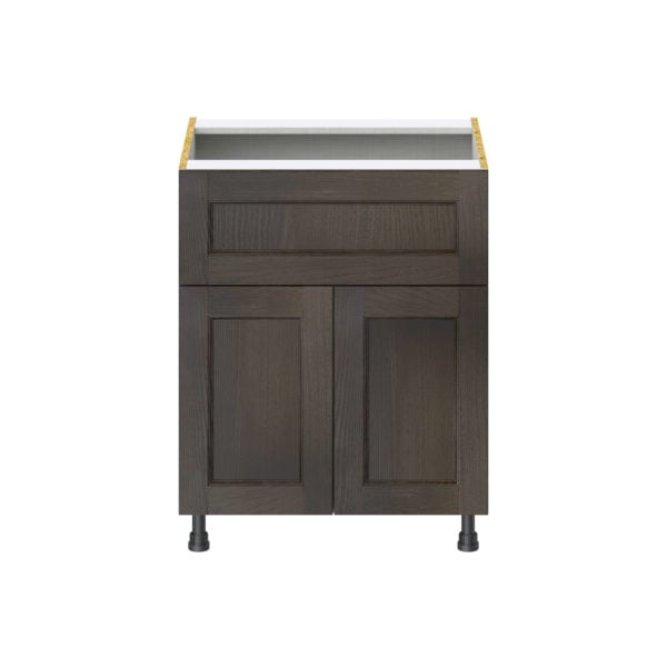 Summerina Chestnut Solid Wood Recessed Assembled Base Cabinet with 2 Doors and a 10 in. Drawer (27 in. W X 34.5 in. H X 24 in. D)