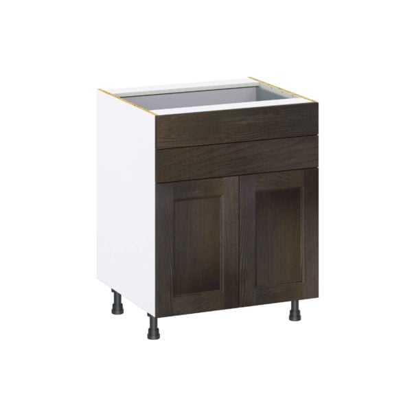 Summerina Chestnut Solid Wood Recessed Assembled Base Cabinet with 2 Doors and Two 5 in. Drawers (27 in. W X 34.5 in. H X 24 in. D)