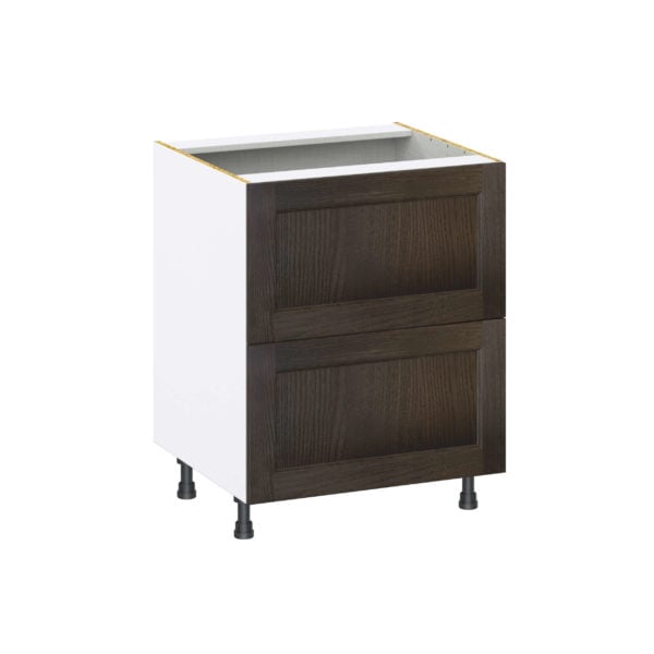 Summerina Chestnut Solid Wood Recessed Assembled Base Cabinet with 2 Drawers (27in. W X 34.5 in. H X 24 in. D)