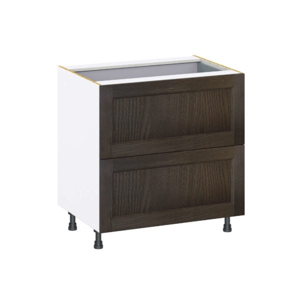 Summerina Chestnut Solid Wood Recessed Assembled Base Cabinet with 2 Drawers and 1 Inner Drawer (33 in. W X 34.5 in. H X 24 in. D)