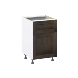 Summerina Chestnut Solid Wood Recessed Assembled Base Cabinet with 1 Door and a 10 in. Drawer (21 in. W X 34.5 in. H X 24 in. D)