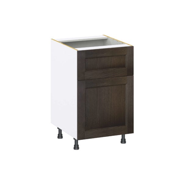 Summerina Chestnut Solid Wood Recessed Assembled Base Cabinet with 1 Door and a 10 in. Drawer (21 in. W X 34.5 in. H X 24 in. D)