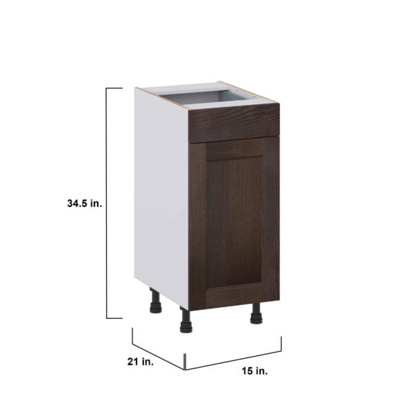 Summerina Chestnut Solid Wood Recessed Assembled 15 in. W x 34.5 in. H x 21 in. D Vanity Base Cabinet with 1 Drawer