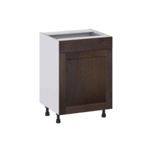 Summerina Chestnut Solid Wood Recessed Assembled 24 in. W x 34.5 in. H x 21 in. D Vanity Base Cabinet with 1 Drawer