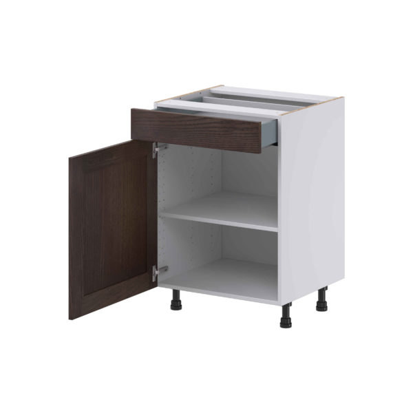 Summerina Chestnut Solid Wood Recessed Assembled 24 in. W x 34.5 in. H x 21 in. D Vanity Base Cabinet with 1 Drawer