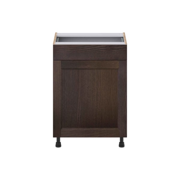 Summerina Chestnut Solid Wood Recessed Assembled 24 in. W x 34.5 in. H x 21 in. D Vanity Base Cabinet with 1 Drawer