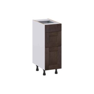 Summerina Chestnut Solid Wood Recessed Assembled 12 in. W x 34.5 in. H x 21 in. D Vanity Drawer Base Cabinet with 3 Drawers