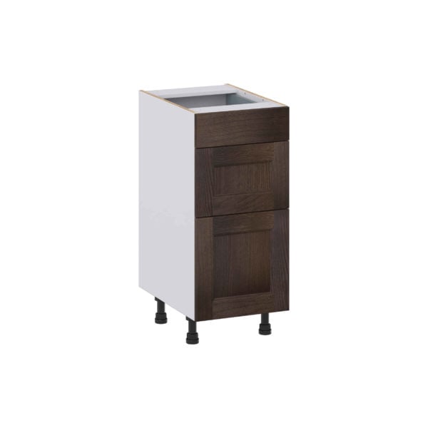 Summerina Chestnut Solid Wood Recessed Assembled 15 in. W x 34.5 in. H x 21 in. D Vanity Drawer Base Cabinet with 3 Drawers