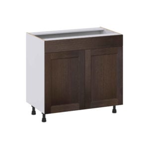 Summerina Chestnut Solid Wood Recessed Assembled 36 in. W x 34.5 in.H x 21 in. D Vanity Sink Base Cabinet with False Front