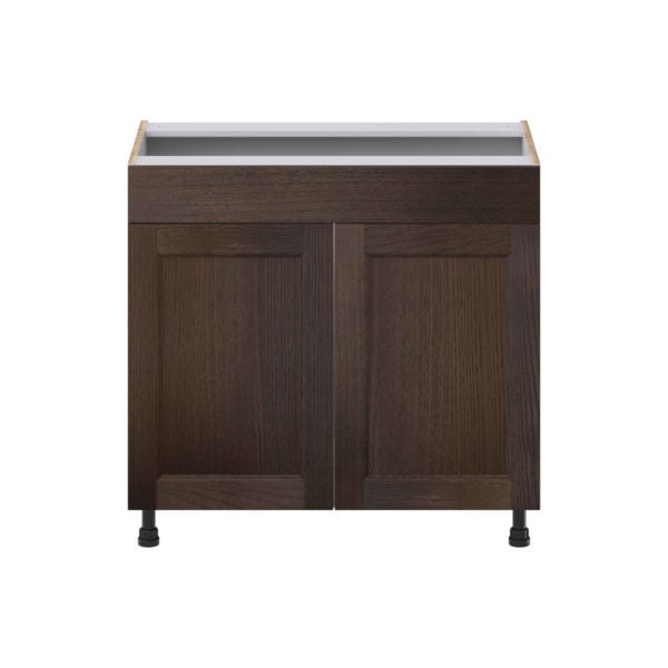 Summerina Chestnut Solid Wood Recessed Assembled 36 in. W x 34.5 in.H x 21 in. D Vanity Sink Base Cabinet with False Front