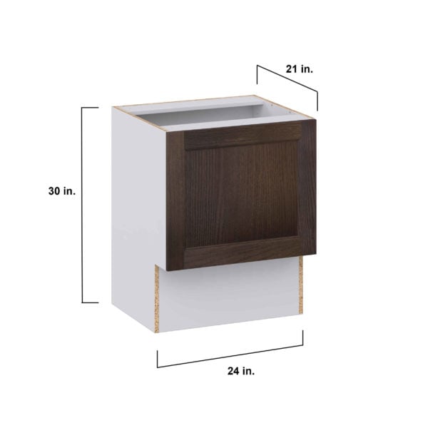 Summerina Chestnut Solid Wood Recessed Assembled 24 in. W x 30 in. H x 21 in. D Accessible ADA Vanity Base Cabinet