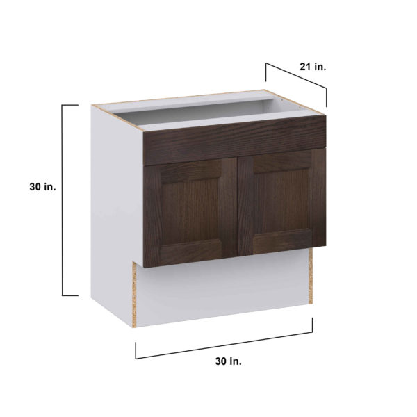 Summerina Chestnut Solid Wood Recessed Assembled 30 in. W x 30 in. H x 21 in. D Accessible ADA Vanity Base with False Front Cabinet