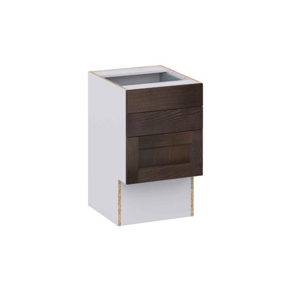 Summerina Chestnut Solid Wood Recessed Assembled 18 in. W x 30 in. H x 21 in. D Vanity ADA Drawer Base Cabinet with 3 Drawers