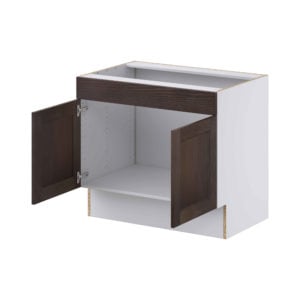 Summerina Chestnut Solid Wood Recessed Assembled 36 in. W x 32.5 in. H x 24 in. D ADA Sink Base With Removable Front Cabinet