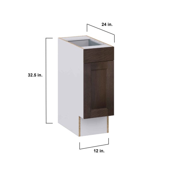 Summerina Chestnut Solid Wood Recessed Assembled 12 in. W x 32.5 in. H x 24 in. D Accessible ADA Base Cabinet with 1 Drawer