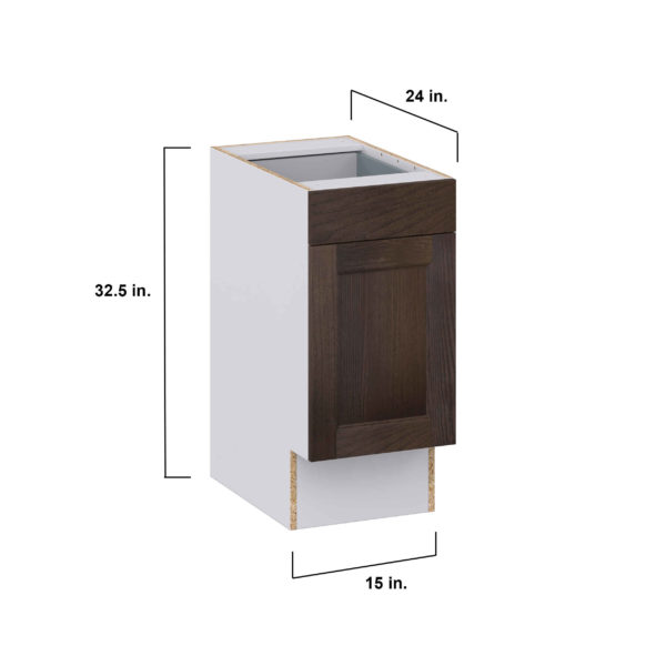 Summerina Chestnut Solid Wood Recessed Assembled 15 in. W x 32.5 in. H x 24 in. D Accessible ADA Base Cabinet with 1 Drawer