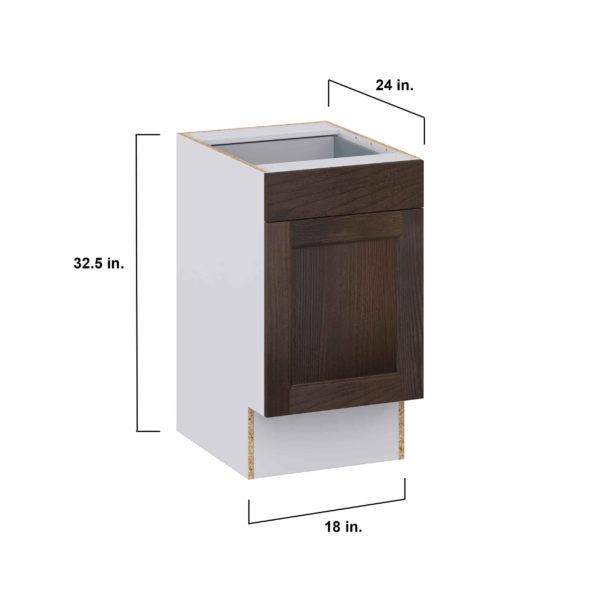 Summerina Chestnut Solid Wood Recessed Assembled 18 in. W x 32.5 in. H x 24 in. D Accessible ADA Base Cabinet with 1 Drawer