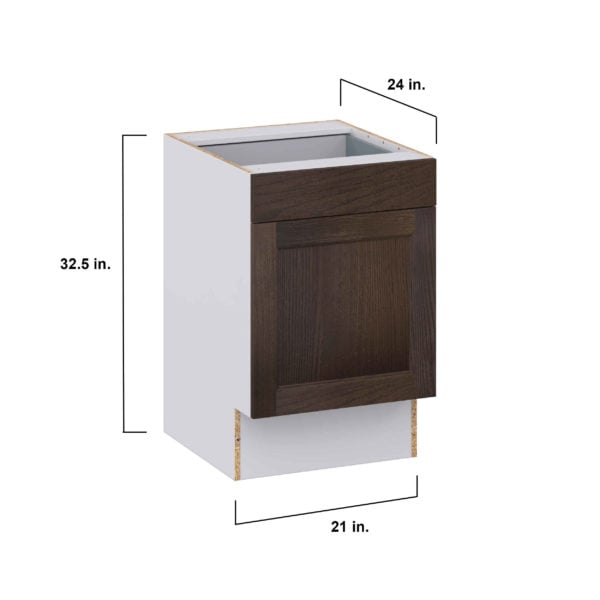 Summerina Chestnut Solid Wood Recessed Assembled 21 in. W x 32.5 in. H x 24 in. D Accessible ADA Base Cabinet with 1 Drawer