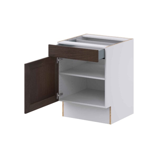 Summerina Chestnut Solid Wood Recessed Assembled 24 in. W x 32.5 in. H x 24 in. D Accessible ADA Base Cabinet with 1 Drawer