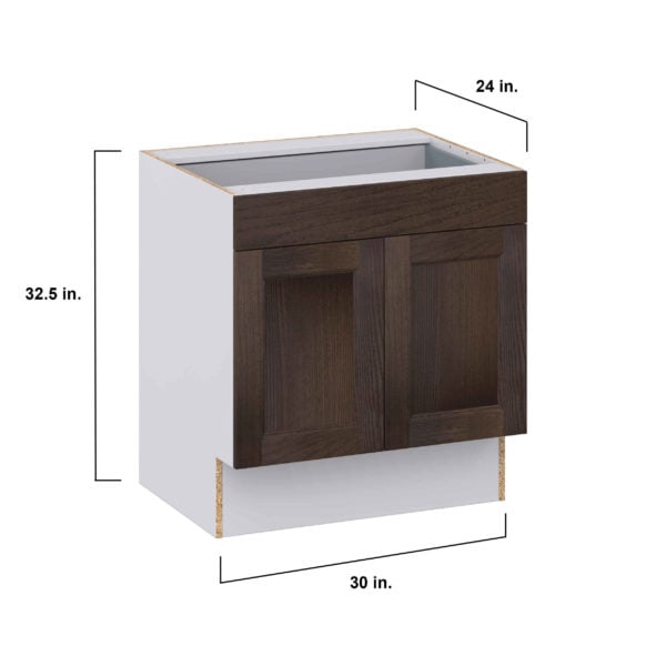 Summerina Chestnut Solid Wood Recessed Assembled 30 in. W x 32.5 in. H x 24 in. D Accessible ADA Base Cabinet with 1 Drawer