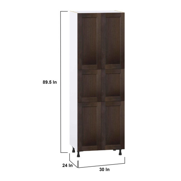 Summerina Chestnut Solid Wood Recessed Assembled Pantry  Cabinet with 5 Shelves (30 in. W x 89.5 in. H x 24 in. D)